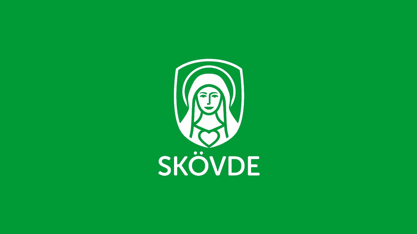 Skövde kommun logotyp med grön bakgrund